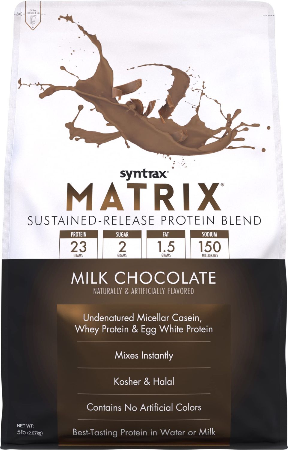 Syntrax Nutrition Matrix Protein Powder, Sustained-Release Protein Blend, Milk Chocolate, 5 lbs