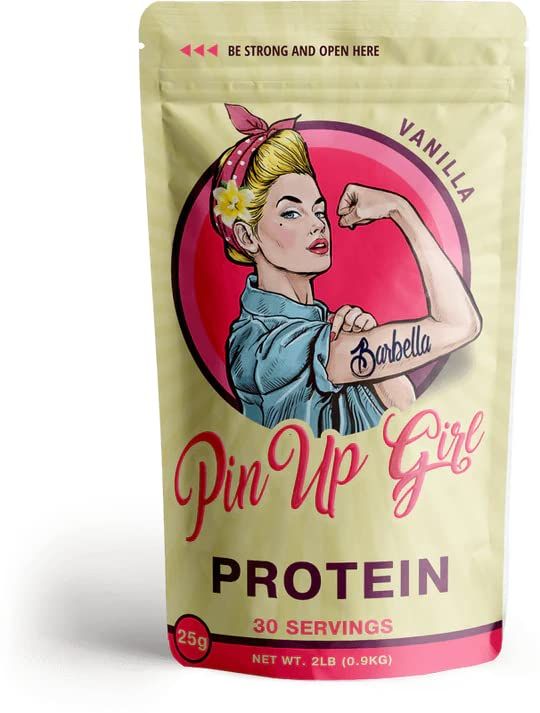 Pin Up Girl Whey Protein Isolate Powder | French Vanilla | 25g of Protein Per Serving | Premium Muscle-Building Whey Protein for Women | Fat Free, Low Calorie, Low Carb, No Added Sugar (32 Ounces)