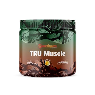 Earth Nutri TruMuscle The Muscle Builder with SerinAid (Phosphatidlyserine), Mediator (Phosphatidic Acid) and 6g of BCAAs - 20 Servings Tropical Rain Flavor