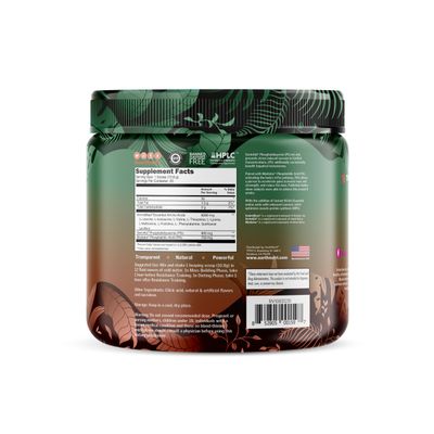 Earth Nutri TruMuscle The Muscle Builder with SerinAid (Phosphatidlyserine), Mediator (Phosphatidic Acid) and 6g of BCAAs - 20 Servings Tropical Rain Flavor
