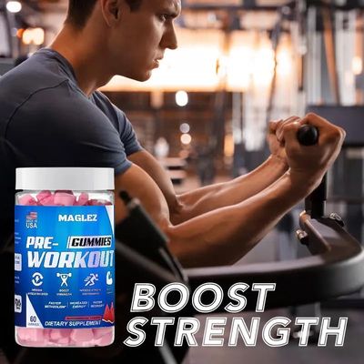 Maglez, Pre Workout Gummies for Men & Women, PreWorkout Gummy with Beta Alanine | Organic Caffeine | Chromium Picolinate | Gluten free, Vegan, increased energy, faster metabolism & recovery (60 gummy)