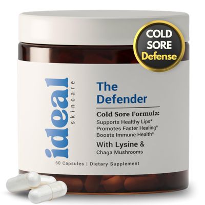 Cold Sore Supplement with Immune Support for Lips | L-Lysine 1000mg Capsules, Chaga, Bee Propolis, Vitamin C, Zinc &amp; Licorice Root Extract | Non-GMO, Vegetarian, 60 Capsules for Men and Women