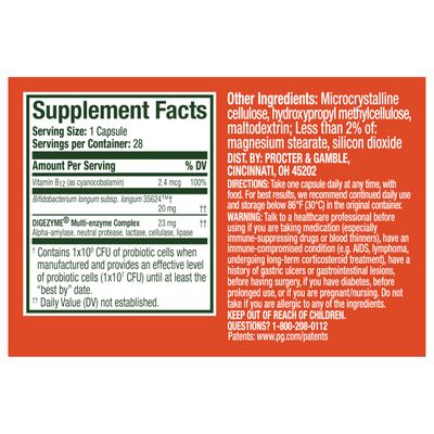 Align Probiotic Bloating Relief + Food Digestion, Probiotics for Women and Men, Promotes Digestive Health and Helps Support the Metabolism of Food*, 28 Capsules (Packaging May Vary)