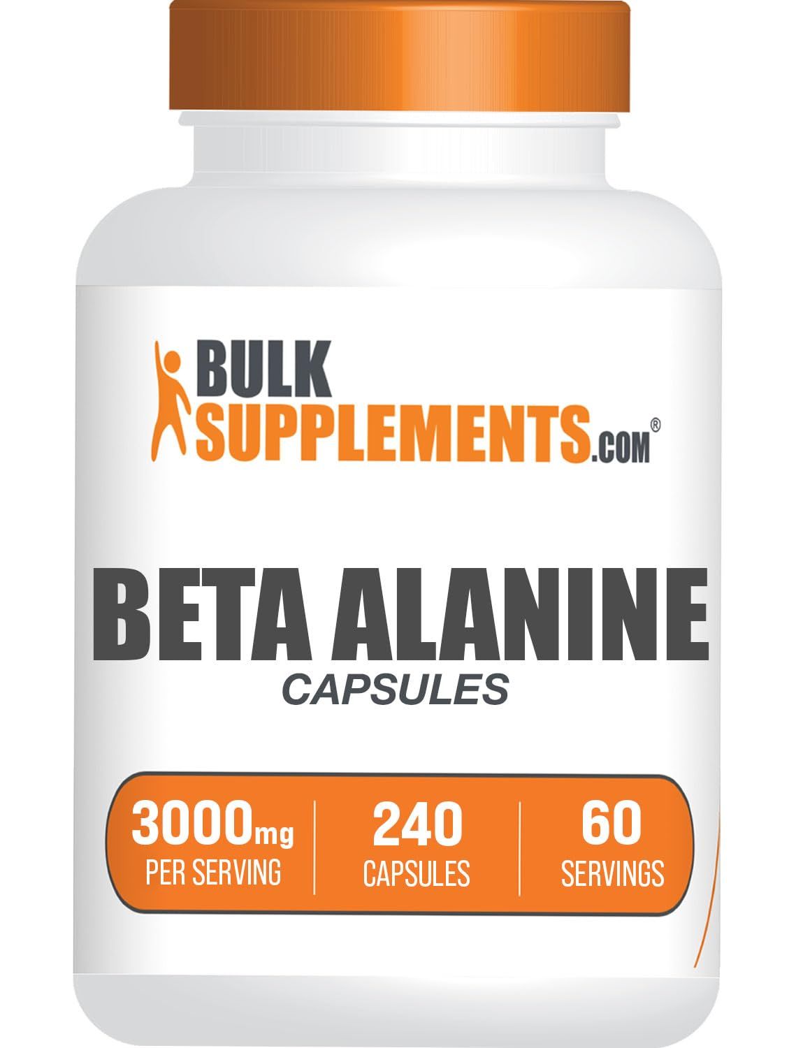 BulkSupplements.com Beta Alanine Capsules - Beta Alanine Supplement, Beta Alanine Pills, Beta Alanine 3000mg - Gluten Free, 4 Capsules per Serving, 240 Capsules (Pack of 1)