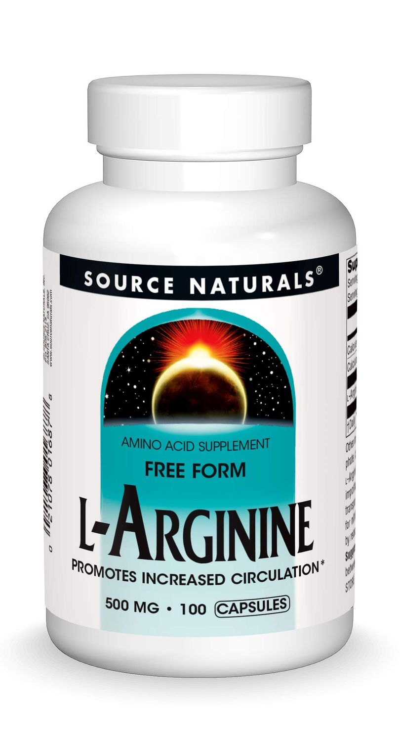 Source Naturals Free Form L-Arginine, 500mg - 100 Capsules