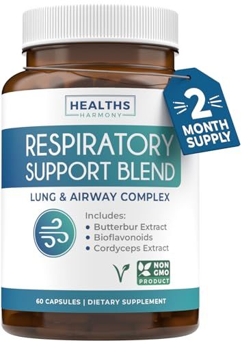 Respiratory Lung Health Supplement - Invigorating Lung Support Supplement Helps Support Clear Airways Mucus Removal and Seasonal or Year Round Lung Detox - Vegan Herbal Clear Lungs Formula (2 Months)