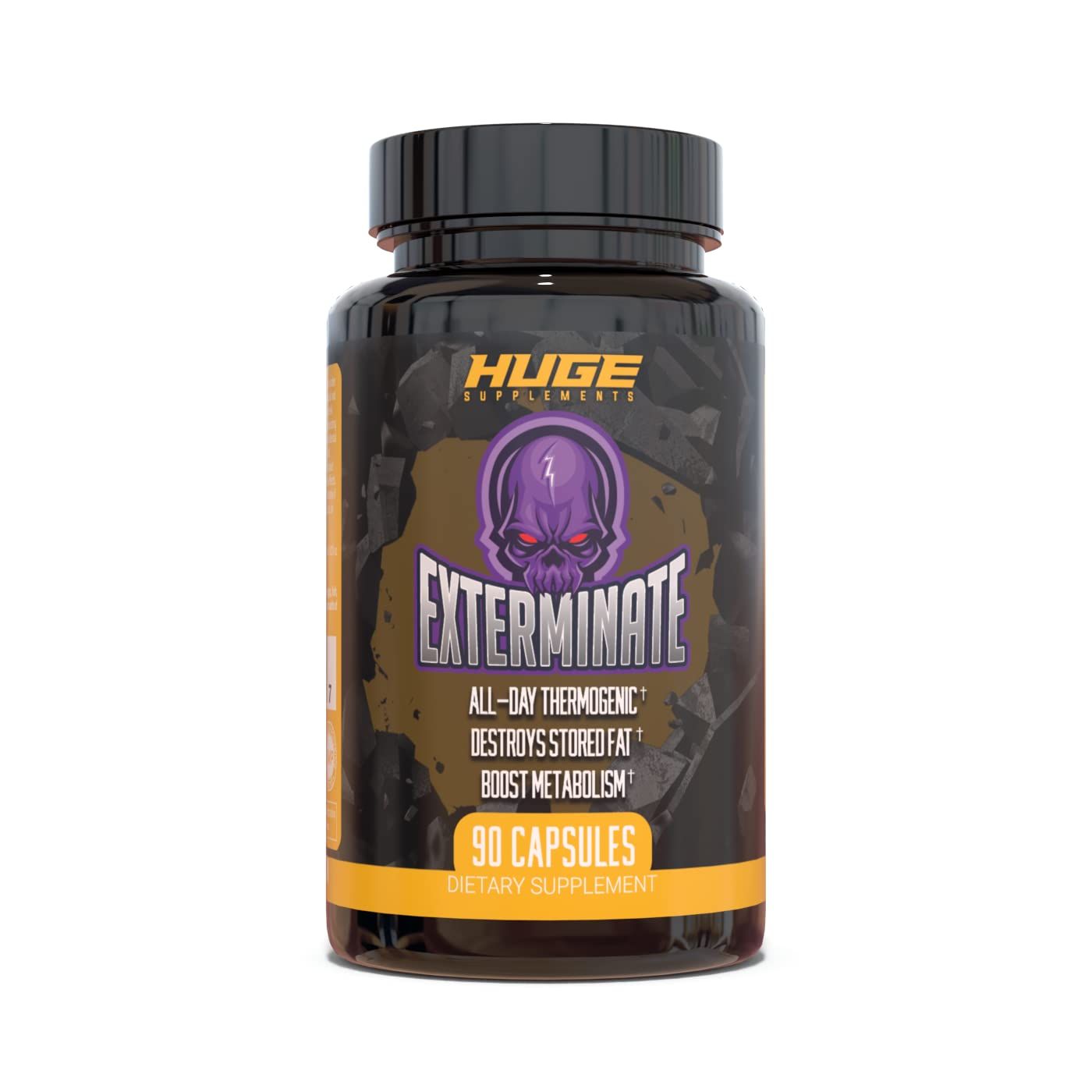 Huge Supplements Exterminate Thermogenic Fat Burner for Men &amp; Women, Supports Weight Loss, Enhances Metabolism, Boosts Caloric Expenditure &amp; Appetite Suppression - 100% Stimulant-Free (No Caffeine)