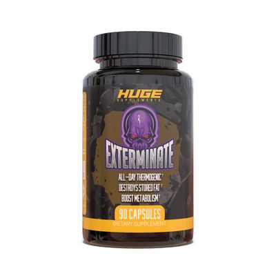 Huge Supplements Exterminate Thermogenic Fat Burner for Men &amp; Women, Supports Weight Loss, Enhances Metabolism, Boosts Caloric Expenditure &amp; Appetite Suppression - 100% Stimulant-Free (No Caffeine)
