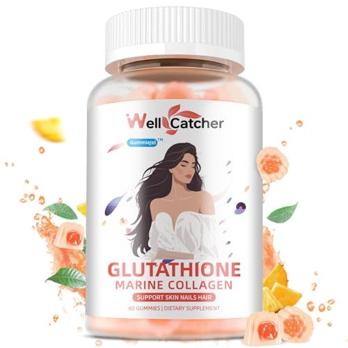 Glutathione Gummies for Skin Whitening - Glutathione 1000mg Supplement with Collagen Vitamin C for Women Sugar-Free with Antioxidant Skin Anti-Aging Immunity Liver Support Pineapple Flavor 60ct