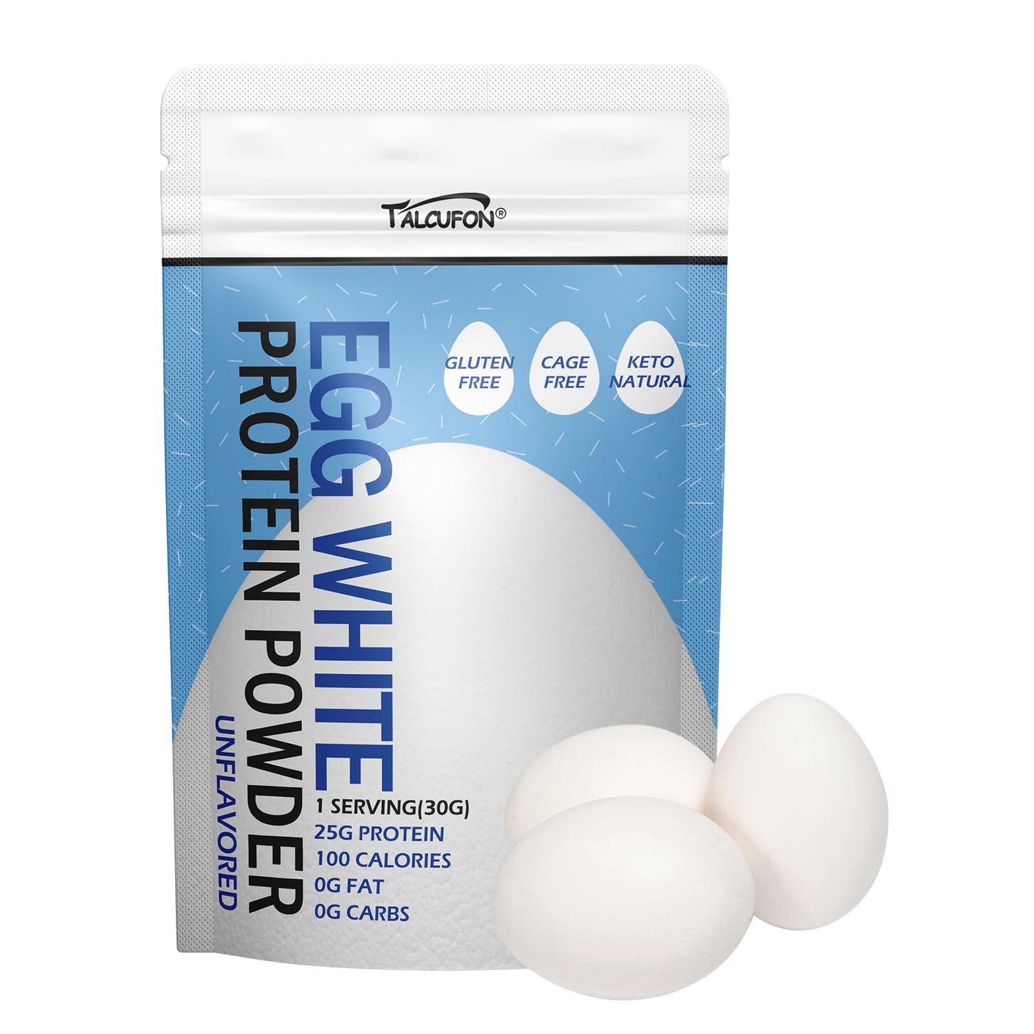 Talcufon Egg White Protein Powder 8Oz Pasteurized No Additives, High Protein, Gluten-Free Ideal for Baking and Cooking, Unflavored 227G