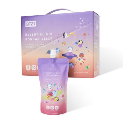 EVERYDAZE Essential Cs Collagen + Vitamin C Konjac Jelly | Vegan, 10 Calories, 0 Sugar | 10 Packs | Healthy Diet Pouch Drinkable Snack Drink, Weight Management (Yogurt)