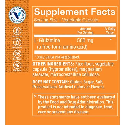 The Vitamin Shoppe L-Glutamine 500MG (100 Capsules)
