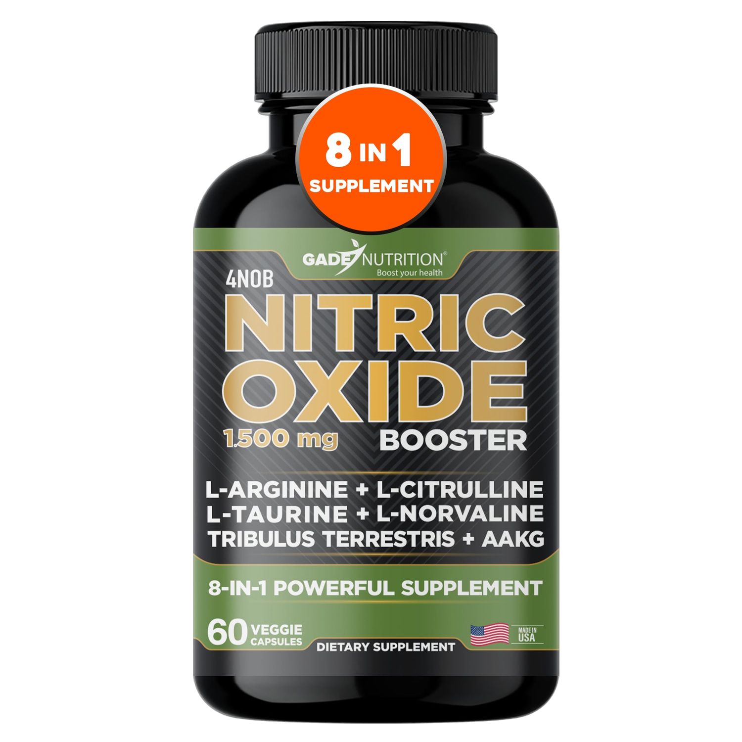 Nitric Oxide Supplement - L Arginine Capsules - Helps to Improve Energy, Endurance &amp; Performance - Pre Workout - Muscle Builder - with All Essential Amino Acid and Maca Root