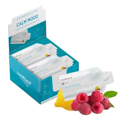Healthycell Calm Mood - Ashwagandha Supplement for Stress Relief with L-theanine, Magnesium, GABA, Saffron - Cortisol Manager - Maximum Absorption Gel Vitamin for Mood &amp; Relaxation, 30 Gel Packs