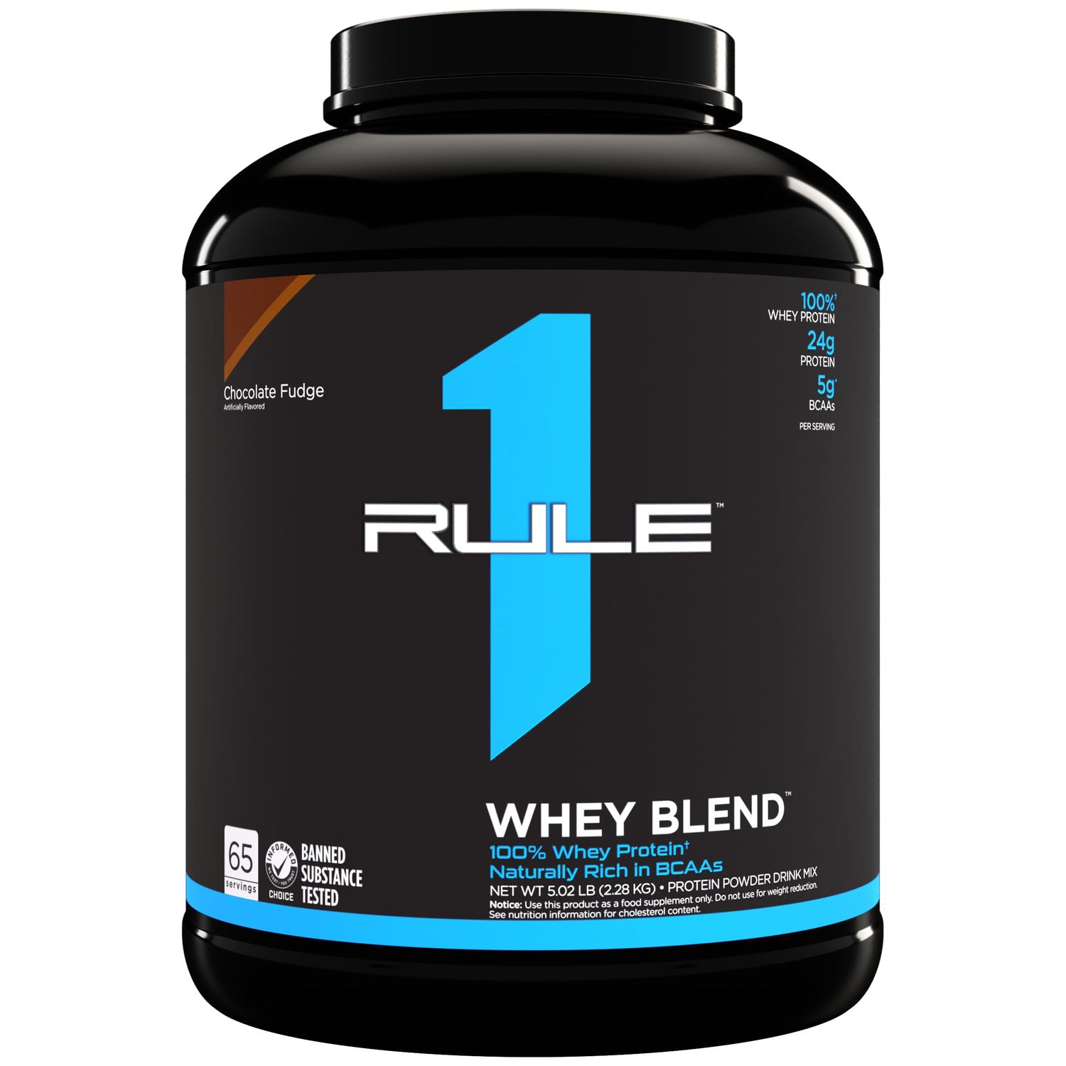 Rule One Proteins, R1 Whey Blend- Chocolate Fudge, 24g Fast-Acting Whey Protein Concentrates, Isolates, and Hydrolysates Per Serving, with Naturally Occurring EAAs and BCAAs, 5lbs