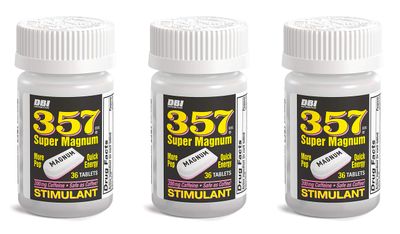 357 HR MAGNUM Super Magnum Stimulant with 200 Milligrams of Caffeine, Pack of 3
