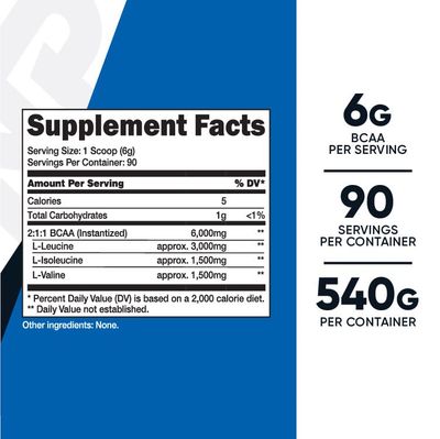 Nutricost BCAA Powder 2:1:1 (90 Servings, No Flavor Added) - Branched Chain Amino Acids