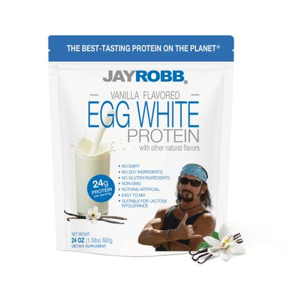 Jay Robb Vanilla Egg White Protein Powder, Low Carb, Keto, Vegetarian, Gluten Free, Lactose Free, No Sugar Added, No Fat, No Soy, Nothing Artificial, Non-GMO, Best-Tasting (24 oz, Vanilla)