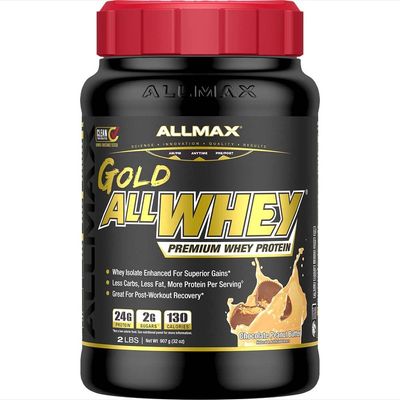 ALLMAX Nutrition Gold ALLWHEY, Chocolate Peanut Butter - 2 lb - 24 Grams of Protein Per Scoop - Gluten Free, Low Carb &amp; Low Sugar - Approx. 30 Servings