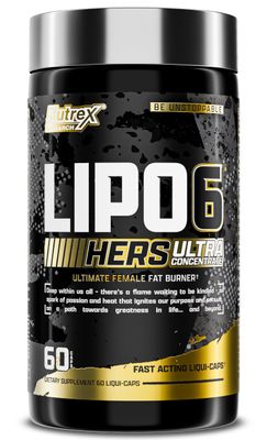 Nutrex Research Lipo-6 Black Hers Ultra Concentrate | Weight Loss Pills for Women | Fat Burner, Appetite Suppressant, Metabolism Booster for Weight Loss + Hair, Skin, &amp; Nails Support | 60 Diet Pills