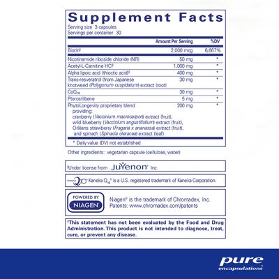 Pure Encapsulations RevitalAge Ultra 90's - Aids Healthy Aging - Mitochondrial Support* - Antioxidant-Rich - Gluten Free &amp; Non GMO - 90 Capsules