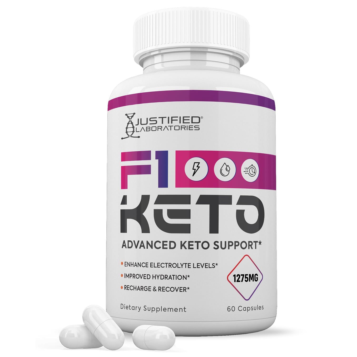 F1 Keto Pills 1275MG New &amp; Improved Formula Contains Apple Cider Vinegar Extra Virgin Olive Oil Powder Green Tea Leaf 60 Capsules