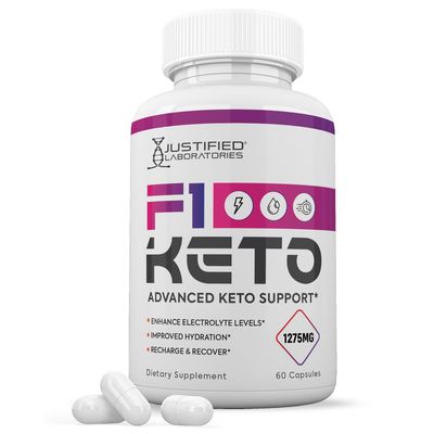 F1 Keto Pills 1275MG New &amp; Improved Formula Contains Apple Cider Vinegar Extra Virgin Olive Oil Powder Green Tea Leaf 60 Capsules