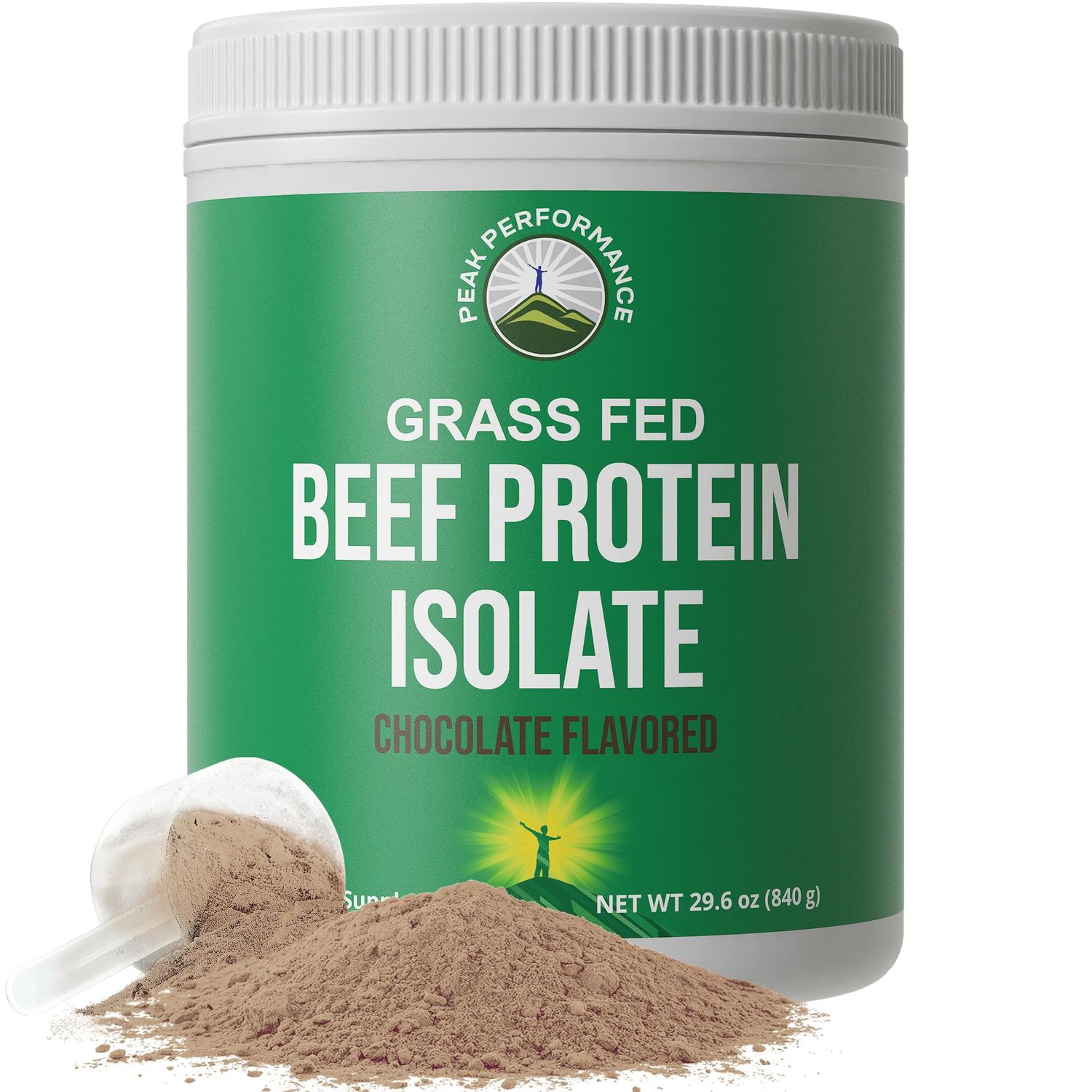Grass Fed Beef Protein Powder - Lactose Free Great Tasting Beef Protein Isolate. Complete Animal Based Non Dairy Paleo Carnivore Protein Supplement for Prime Muscle Building. No Whey. Chocolate Flavor