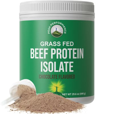 Grass Fed Beef Protein Powder - Lactose Free Great Tasting Beef Protein Isolate. Complete Animal Based Non Dairy Paleo Carnivore Protein Supplement for Prime Muscle Building. No Whey. Chocolate Flavor