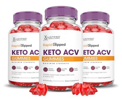 (3 Pack) Fast Ripped Keto ACV Gummies Advanced Formula 1000MG Fast Ripped Keto Gummies Apple Cider Vinegar Formulated with Pomegranate Beet Juice Powder B12 Vegan Non GMO 180 Gummys