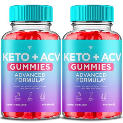 (2 Pack) Keto ACV Gummies Advanced Support Formula, ACV Keto + 1000MG Apple Cider Vinegar Keto Multivitamin Supplement Vitamins B12 B6 for Women Men Digestion Energy and Overall Health (120 Gummies)