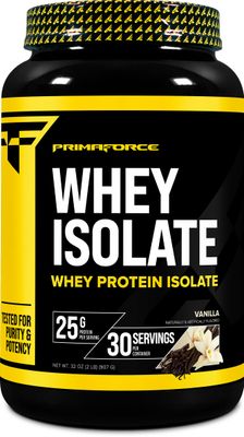 Primaforce Whey Protein Isolate Powder (Vanilla, 2 lbs) - Non-GMO, Gluten Free