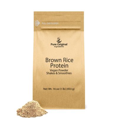 PURE ORIGINAL INGREDIENTS Brown Rice Vegan Protein Powder (1 lb) Sprouted Brown Rice, Gluten Free, Shakes &amp; Smoothies
