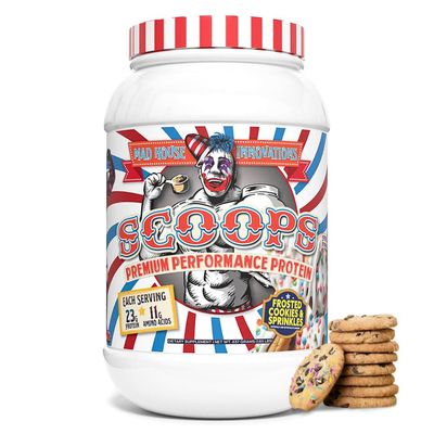 MAD HOUSE INNOVATIONS - Frosted Cookies &amp; Sprinkles Flavored Isolate, Concentrate &amp; Hydrolyzed Whey Protein Powder - Low in Sugar, Carbs &amp; Fat 2LB Tub, 23G of Protein Best for Lean Muscle 26 Servings