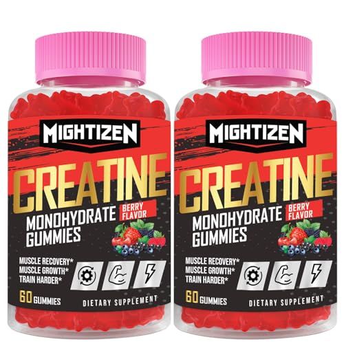 Creatine Monohydrate Gummies for Men &amp; Women, 5000mg Creatine Monohydrate, Best Creatine Gummy Flavored Creatine with Taurine &amp; Vitamin B12 for Max Strength, Energy &amp; Endurance (Berry, 120 Gummies)