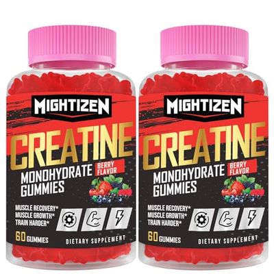Creatine Monohydrate Gummies for Men &amp; Women, 5000mg Creatine Monohydrate, Best Creatine Gummy Flavored Creatine with Taurine &amp; Vitamin B12 for Max Strength, Energy &amp; Endurance (Berry, 120 Gummies)