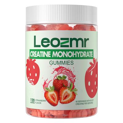 Leozmr Creatine Monohydrate Gummies 5000mg for Men &amp; Women, Chewables Creatine Monohydrate Supplement(120 Count)- Strawberry 120 Gummies
