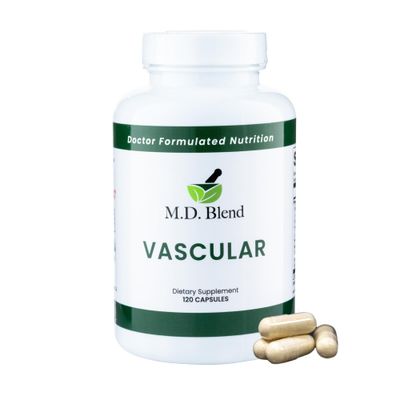 M.D. Vascular - Expert Formulated Supplement - Vascular &amp; Overall Wellness Goals - Proper Flow, Numbers, Balance - Powerful Garlic, Ginger, L-Arginine, Pomegranate - 120 Capsules (Pack of 1)