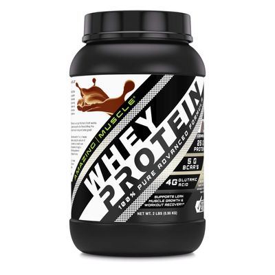 Amazing Muscle 100% Whey Protein Powder *Advanced Formula with Whey Protein Isolate Along with Ultra Filtered Whey Protein Concentrate (Cookie &amp; Cream, 2 Lb)