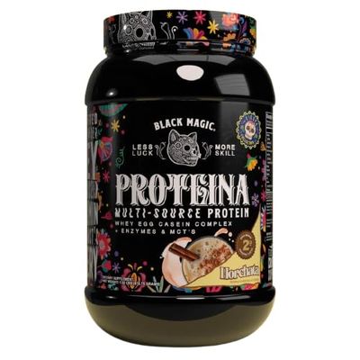 Worldwide Nutrition Bundle Compatible with Black Magic Protein Powder - Multi-Source Protein Whey, Egg &amp; Casein Complex with Enzymes &amp; MCT- 2LB Fiesta Horchata Flavor with Multi-Purpose Keychain