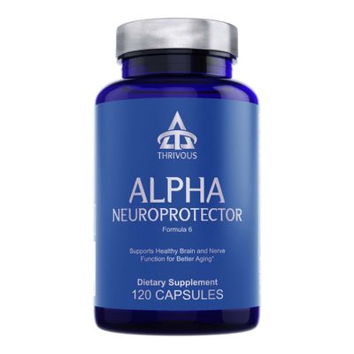 Thrivous Alpha - Enhance Brain &amp; Nerve Function for Better Aging - Advanced Natural Nootropic Supplement: Alpha GPC, ALCAR, R Alpha Lipoic Acid, Ginkgo, SerinAid Phosphatidylserine - 120 Capsules
