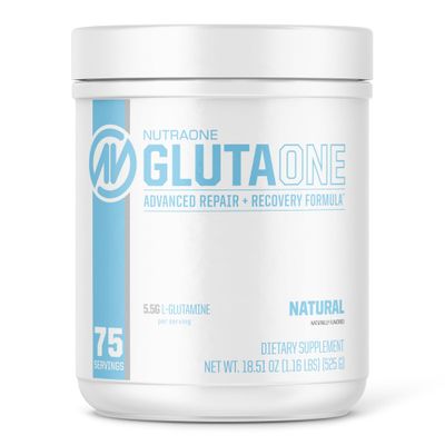NutraOne GlutaOne L-Glutamine Powder Post Workout Recovery Supplement (75 Servings)