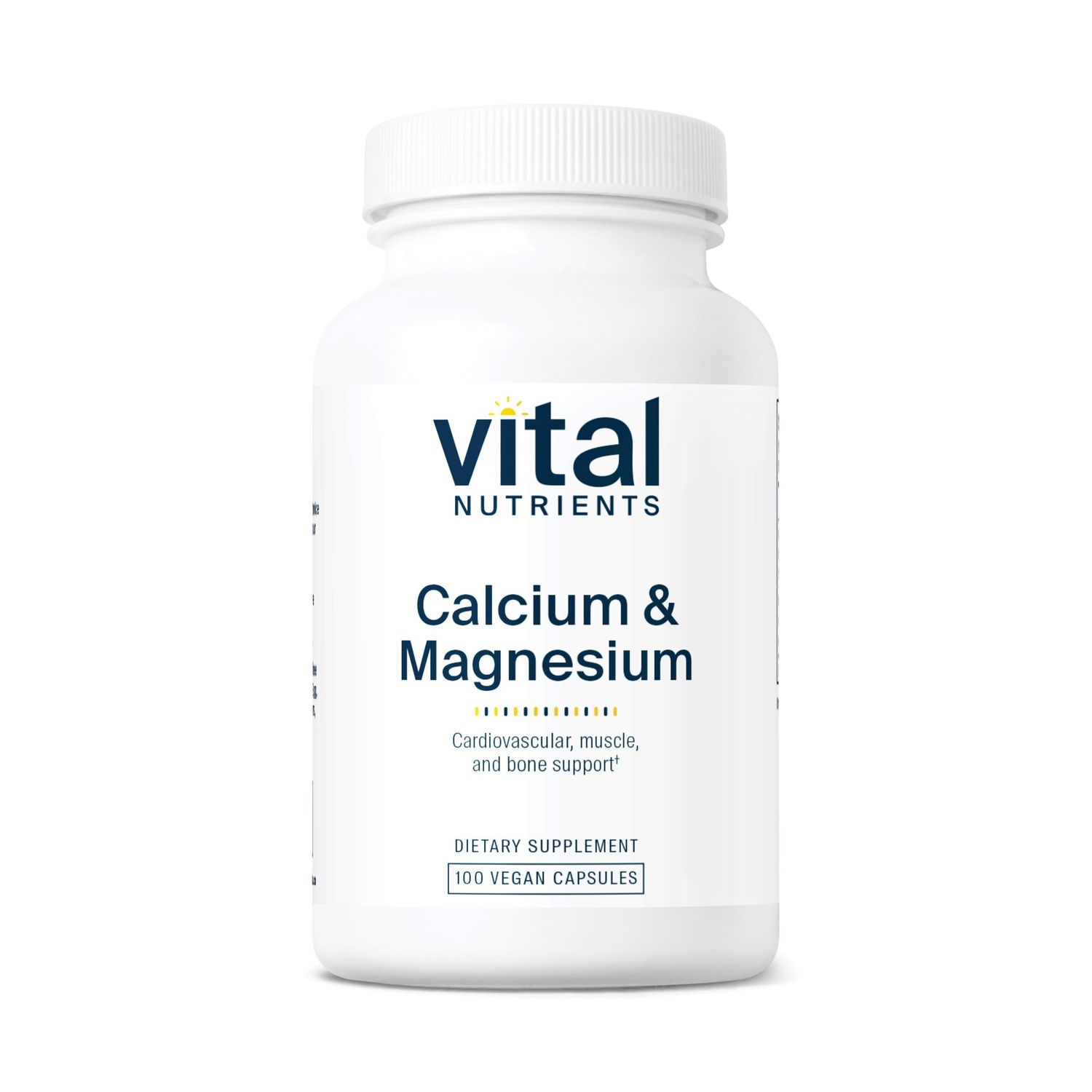 Vital Nutrients Calcium &amp; Magnesium | Vegan Calcium Supplement with Magnesium | Support Bone Strength, Muscle, and Heart Health* | Gluten, Dairy, Soy Free | Non-GMO | 100 Capsules
