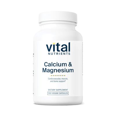 Vital Nutrients Calcium &amp; Magnesium | Vegan Calcium Supplement with Magnesium | Support Bone Strength, Muscle, and Heart Health* | Gluten, Dairy, Soy Free | Non-GMO | 100 Capsules