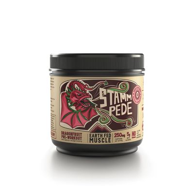 Earth Fed Muscle Stammpede DragoFruit Punch Pre Workout, 30 Servings, Boost Energy, Increase Endurance and Focus, Beta-Alanine, 250mg Caffeine, Citrulline Malate, Taurine, Tyrosine - Keto, No Sugar