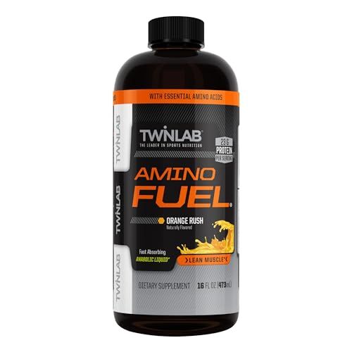 Twinlab Amino Fuel - Pre-Workout and Post-Workout Energy Drink &amp; Supplement -16 fl oz, Orange Rush