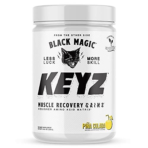 Black Magic Keyz Amino Acid Matrix Powder - Muscle Recovery &amp; Endurance - EAA&#39;s, BCAA&#39;s, &amp; Taurine - Keto, No Sugar, Caffeine Free - Pina Colada - 14.81 oz