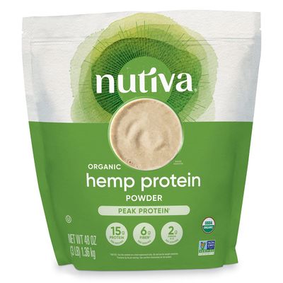 Nutiva Organic Cold-Pressed Raw Hemp Seed Protein Powder, Peak Protein, 3 Pound, USDA Organic, Non-GMO, Whole 30 Approved, Vegan, Gluten-Free &amp; Keto, Plant Protein with Essential Amino Acids