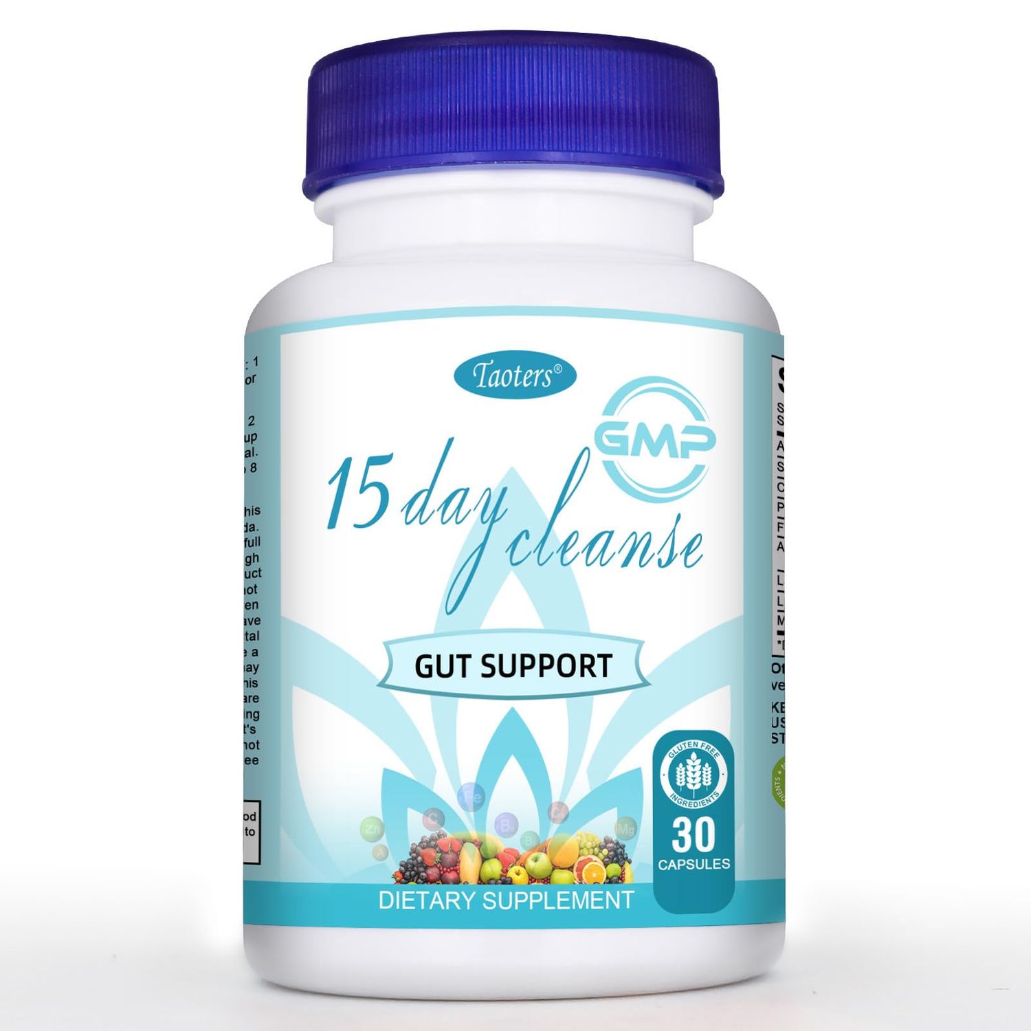 TAOTERS 15 Day Cleanse Gut Support 1 Pack | Colon Broom, Detox Supplement with Senna, Cascara Sagrada &amp; Psyllium Husk, for Men and Women | 30 Capsules