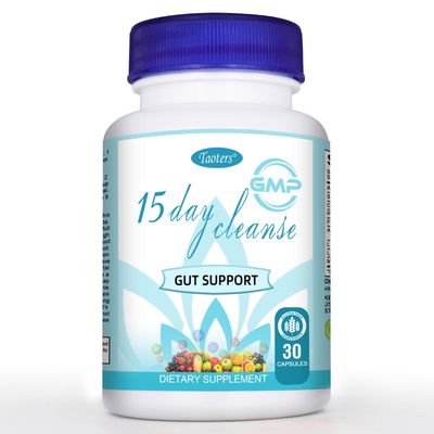 TAOTERS 15 Day Cleanse Gut Support 1 Pack | Colon Broom, Detox Supplement with Senna, Cascara Sagrada &amp; Psyllium Husk, for Men and Women | 30 Capsules